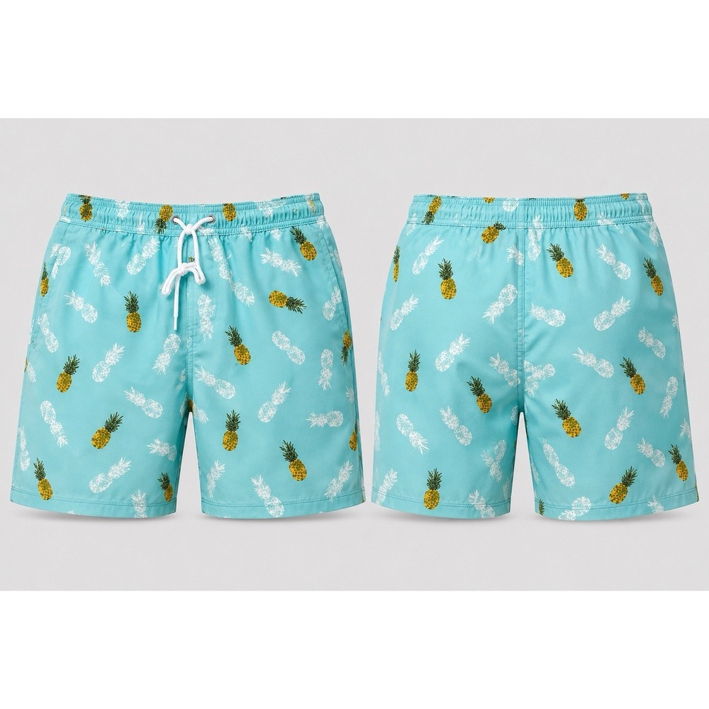 Lucky‎ Brand Pineapple Swim Trunks Water Shorts Netted Saturday Stretch Men's L